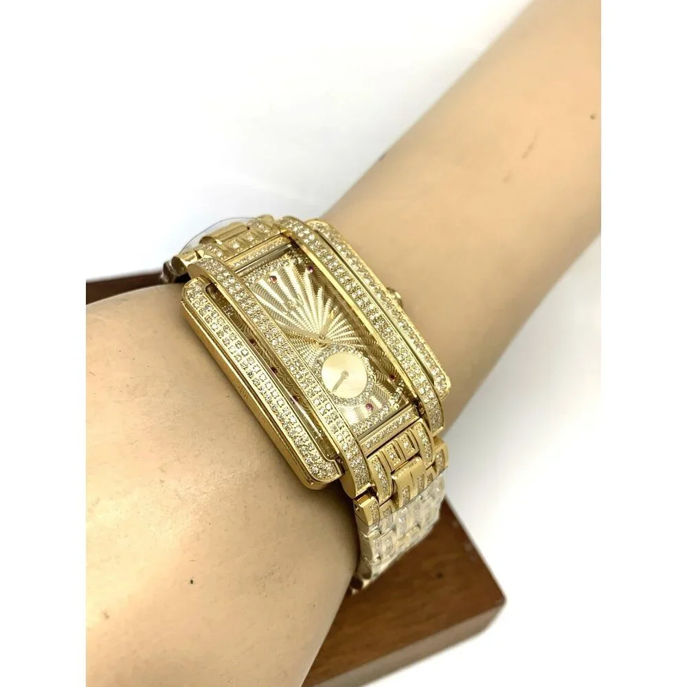 JBW Women's Watch PS505A Mink Swiss Quartz 18k Gold Plated 505 Diamonds 28mm